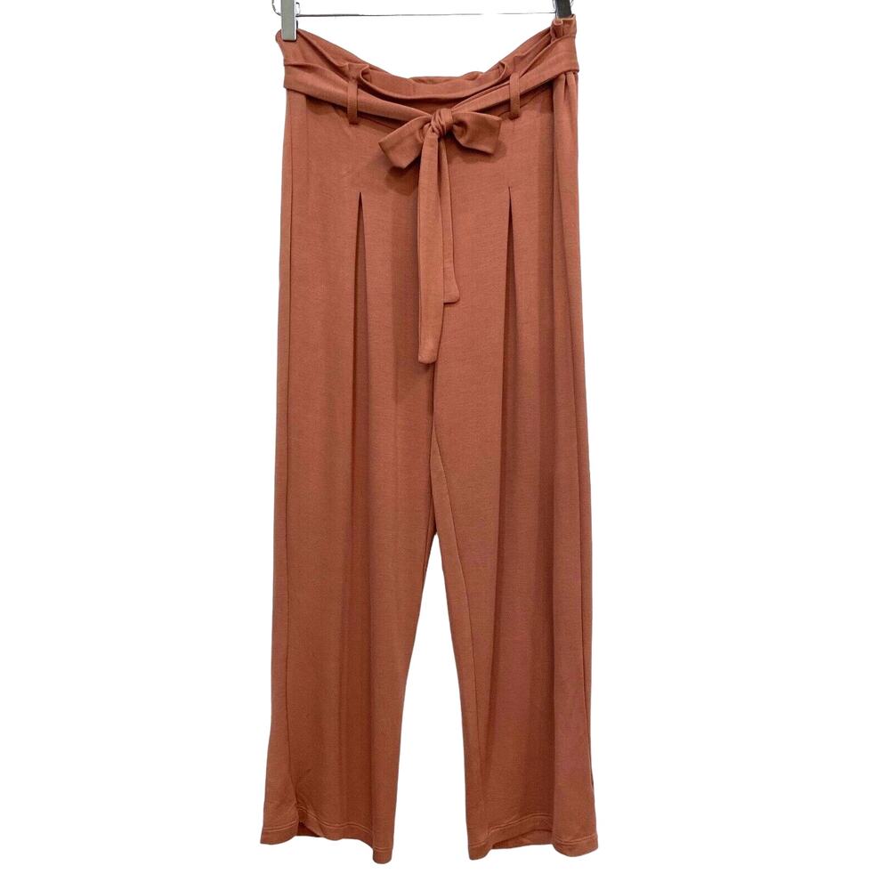 NWT HIATUS Blush Pink Knit Cropped Tie Belt Casual Lounge Pants Women's Size M